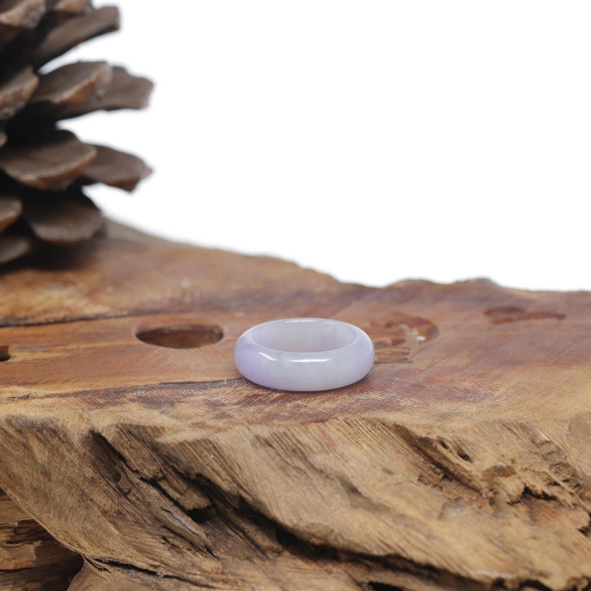 Baikalla Natural Icy Light Lavender &amp; "Vixen" Purple Jadeite Jade Traditional Ring 