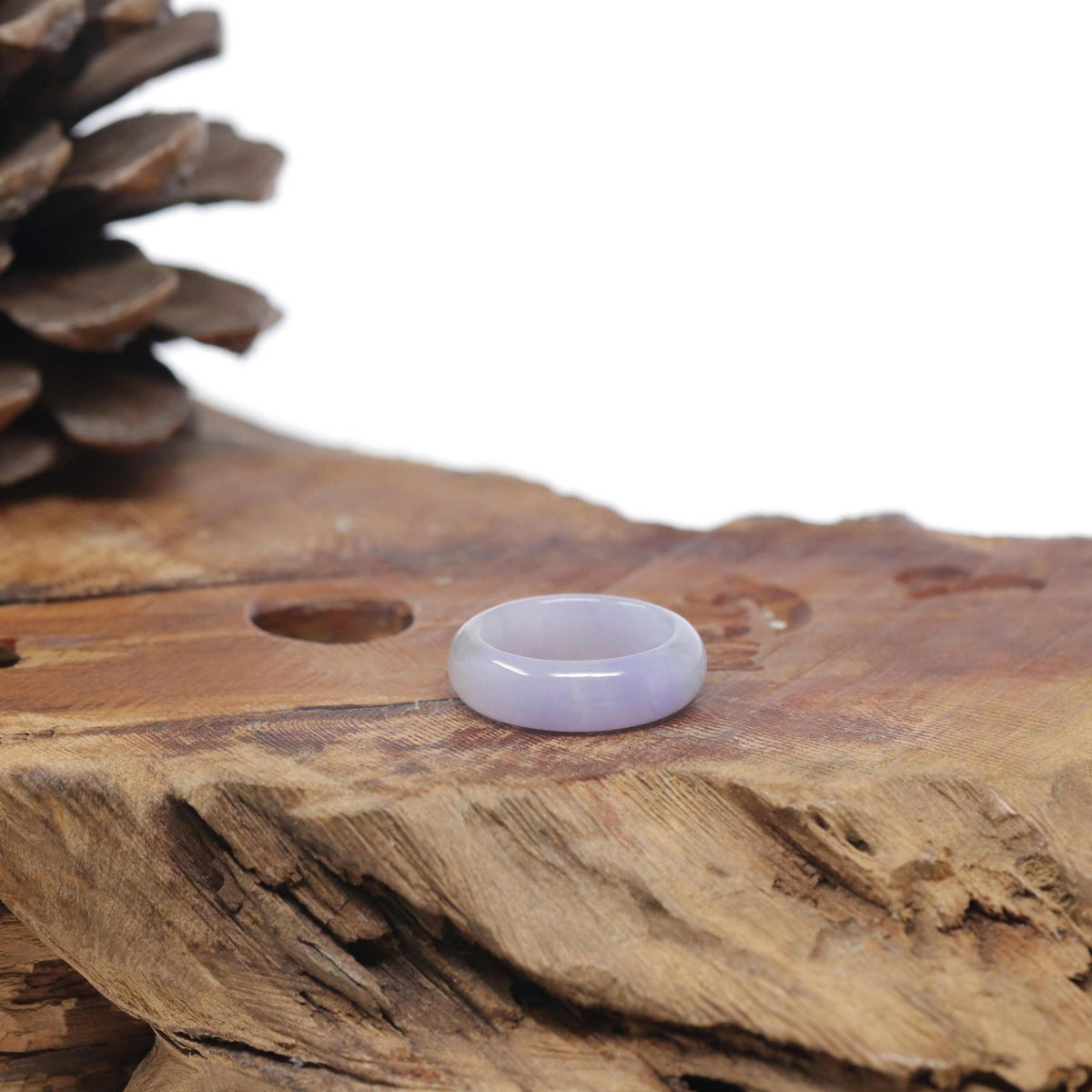 Baikalla Natural Icy Light Lavender &amp; "Vixen" Purple Jadeite Jade Traditional Ring 