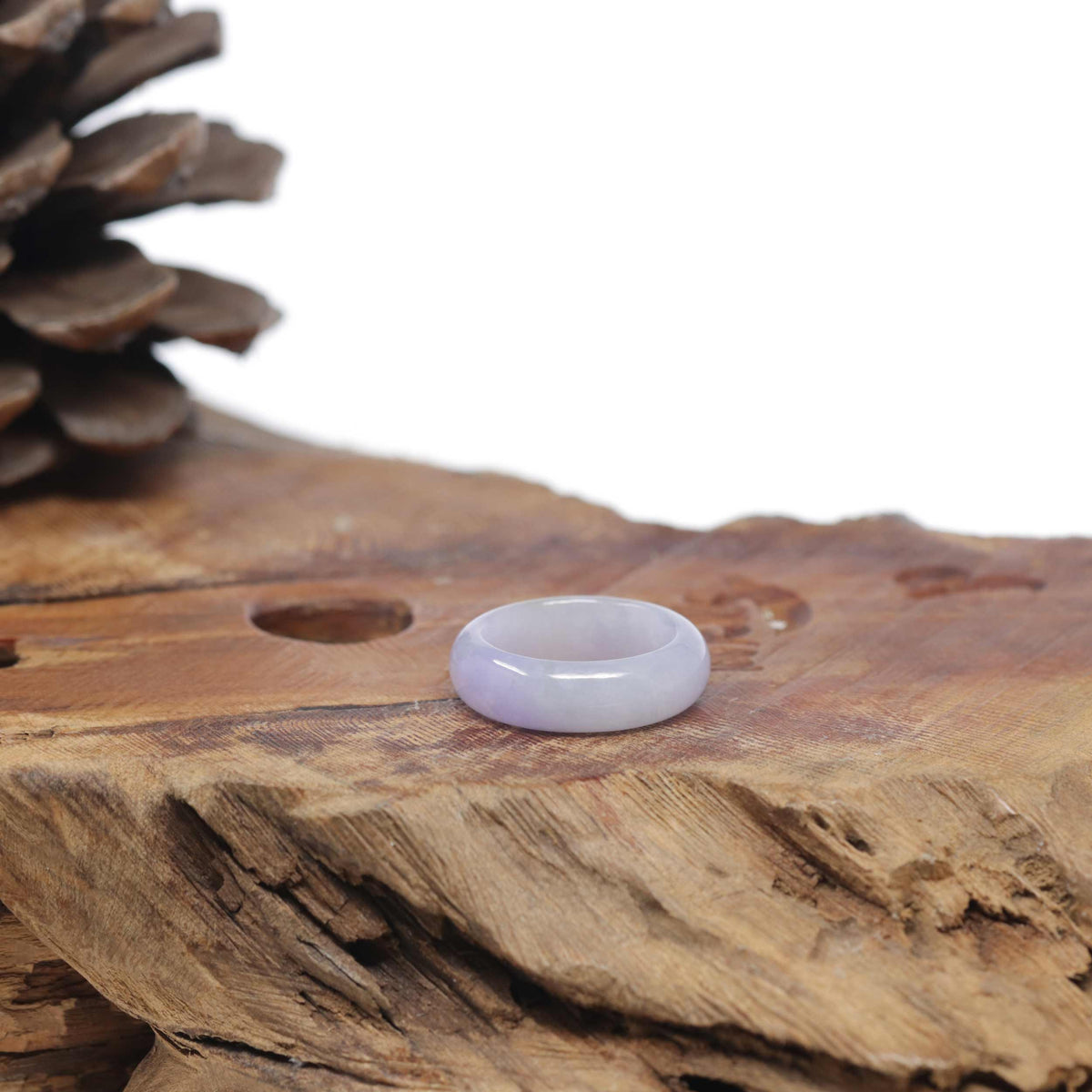 Baikalla Natural Icy Light Lavender &amp; "Vixen" Purple Jadeite Jade Traditional Ring 