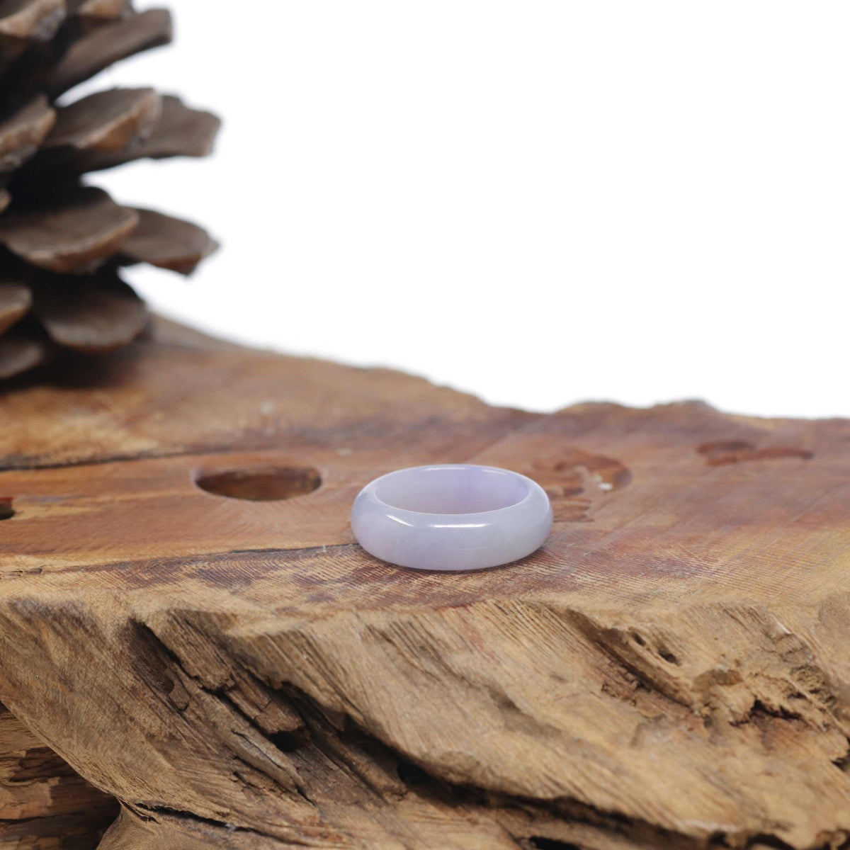 Baikalla Natural Icy Light Lavender &amp; "Vixen" Purple Jadeite Jade Traditional Ring 