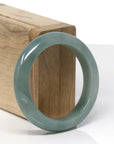 Baikalla Natural Oil-Green Jadeite Jade "Half Round" Bangle Bracelet (50.8mm) 