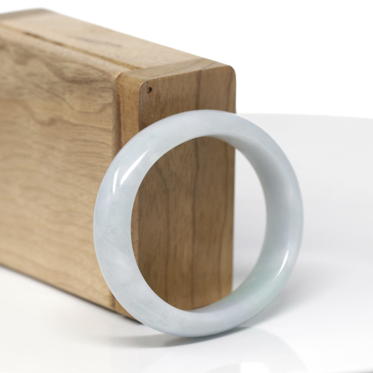 Baikalla Natural Light Green &amp; Lavender Jadeite Jade "Oval Half Round" Bangle Bracelet (53.4mm) 