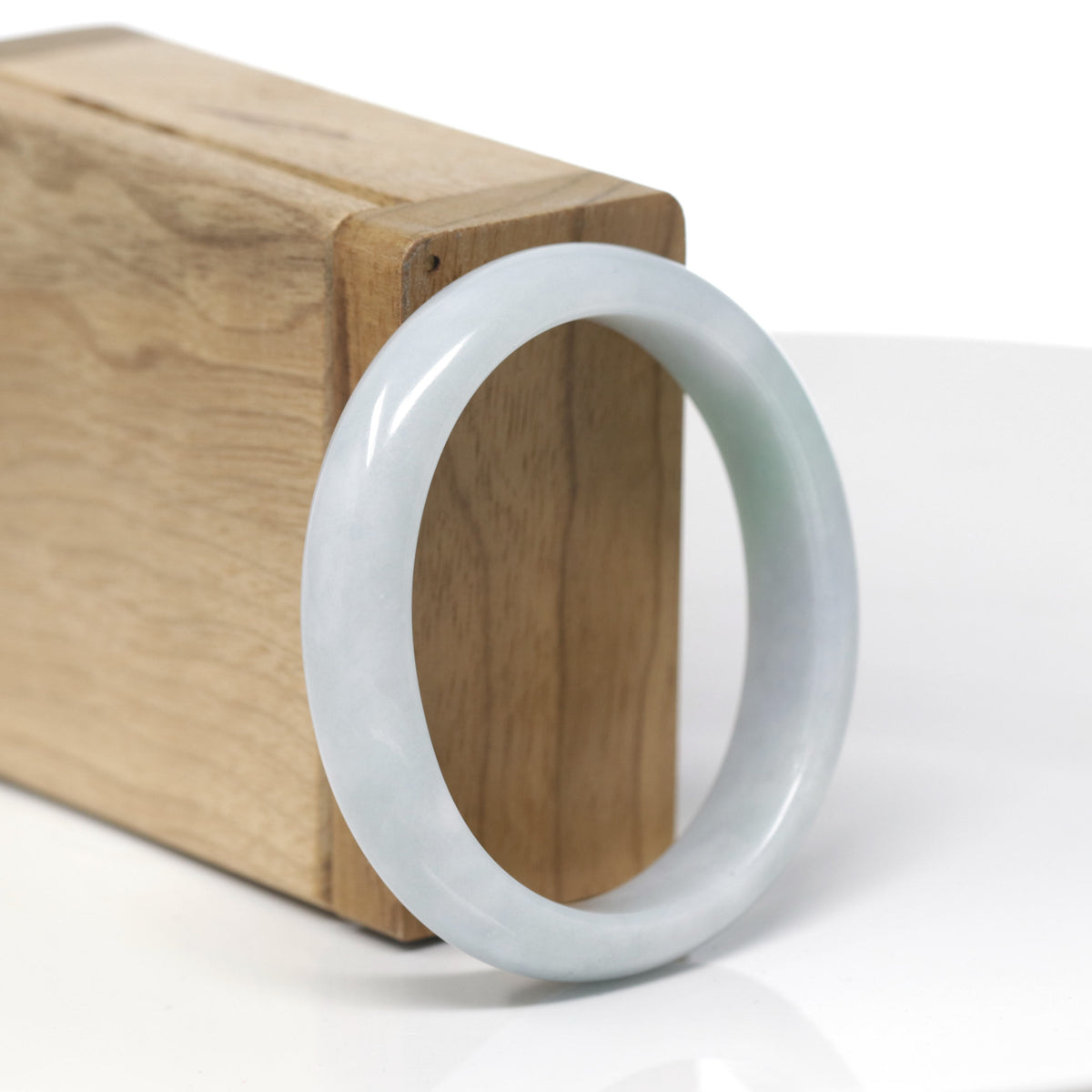 Baikalla Natural Light Green &amp; Lavender Jadeite Jade "Oval Half Round" Bangle Bracelet (53.4mm) 