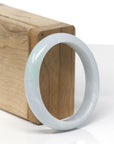 Baikalla Natural Light Green & Lavender Jadeite Jade "Oval Half Round" Bangle Bracelet (53.4mm) 