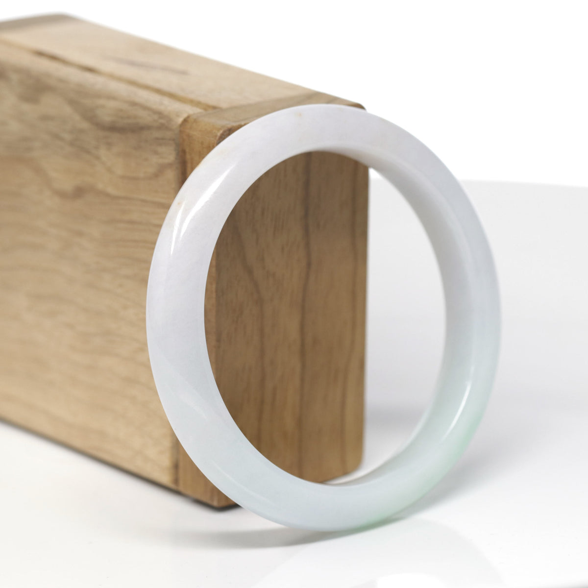 Baikalla Natural Light Apple-Green Patch W/ Orange Sajin Freckles Jadeite Jade "Half Round" Bangle Bracelet (56.2mm) 
