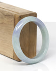 Baikalla Natural Light Blue-Green & Lavender Jadeite Jade "Oval Half Round" Bangle Bracelet (52.5mm) 