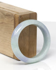 Baikalla Natural Light Blue-Green & Lavender Jadeite Jade "Oval Half Round" Bangle Bracelet (52.5mm) 