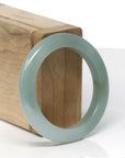 Baikalla Natural Oil-Green Jadeite Jade "Petite Half Round" Bangle Bracelet (50.7mm) 