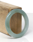 Baikalla Natural Oil-Green Jadeite Jade "Petite Half Round" Bangle Bracelet (50.7mm) 