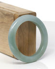 Baikalla Natural Oil-Green Jadeite Jade "Petite Half Round" Bangle Bracelet (50.7mm) 