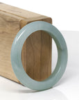 Baikalla Natural Oil-Green Jadeite Jade "Petite Half Round" Bangle Bracelet (50.7mm) 