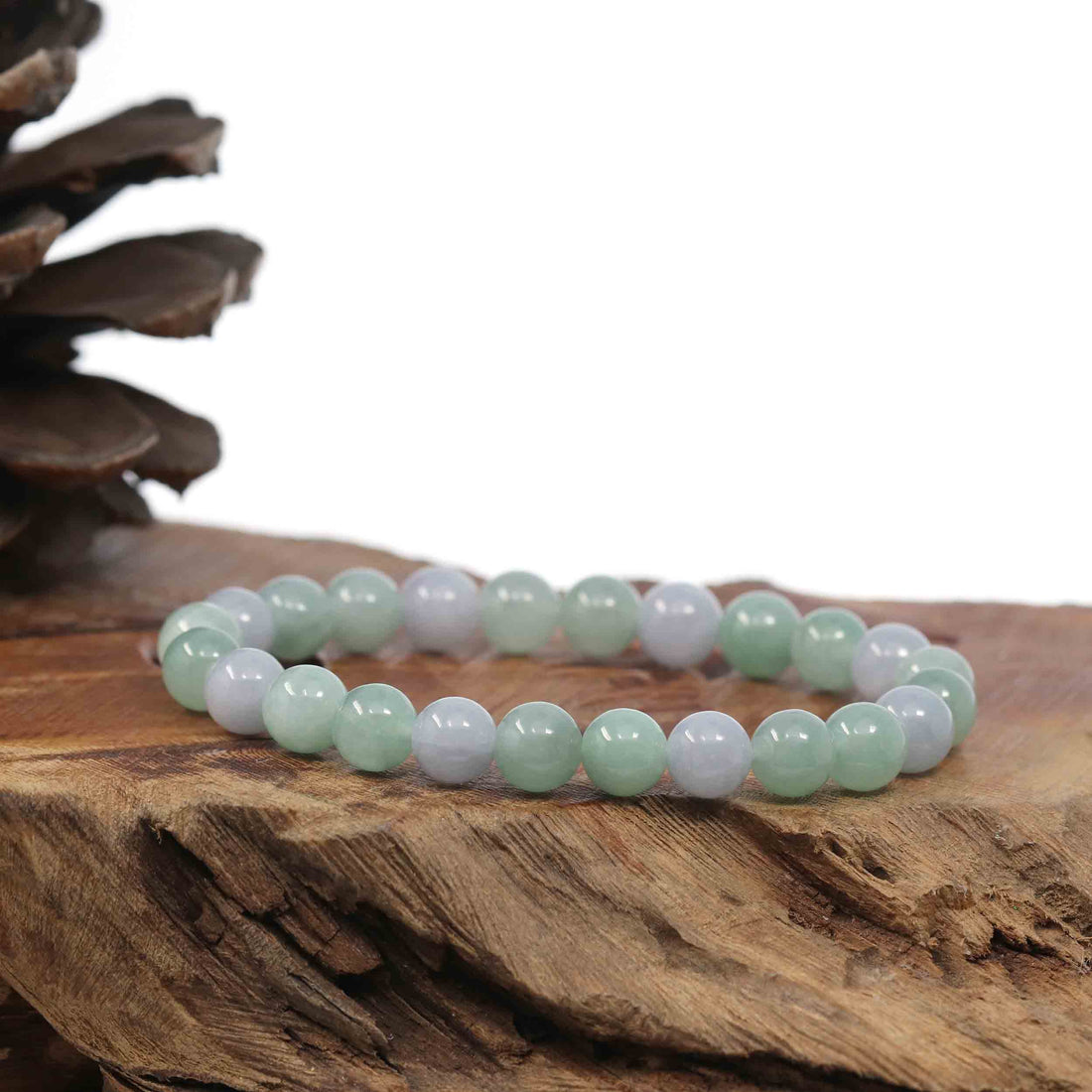 Baikalla Jewelry jade beads bracelet Natural Jadeite Jade Round Green Beads Bracelet ( 7.5 mm )