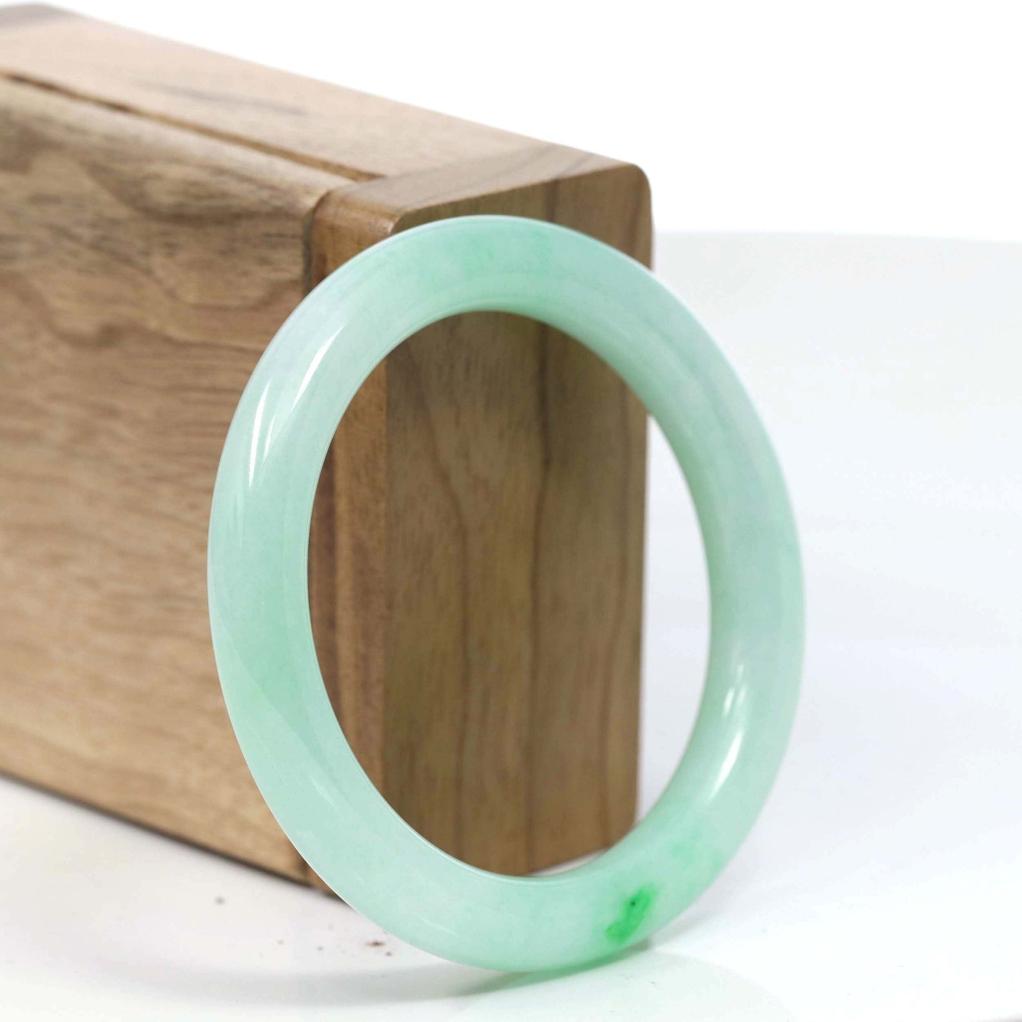 Natural Burmese Apple Green Jadeite Jade Bangle Bracelet