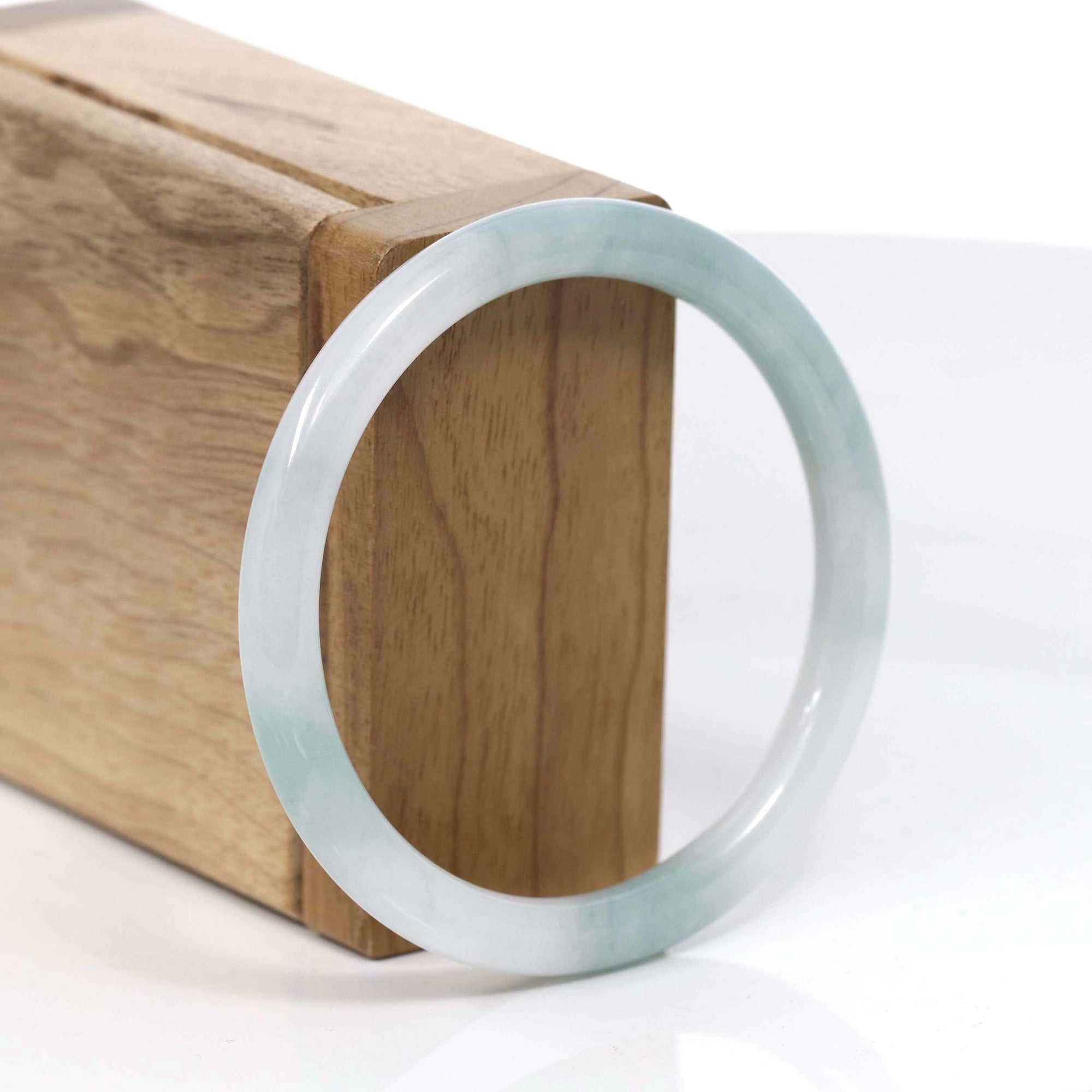 Baikalla Jewelry Jadeite Jade Bangle Bracelet Baikalla "Petite" Natural Burmese Blue-green Jadeite Jade Bangle Bracelet (53.9 mm) #T111