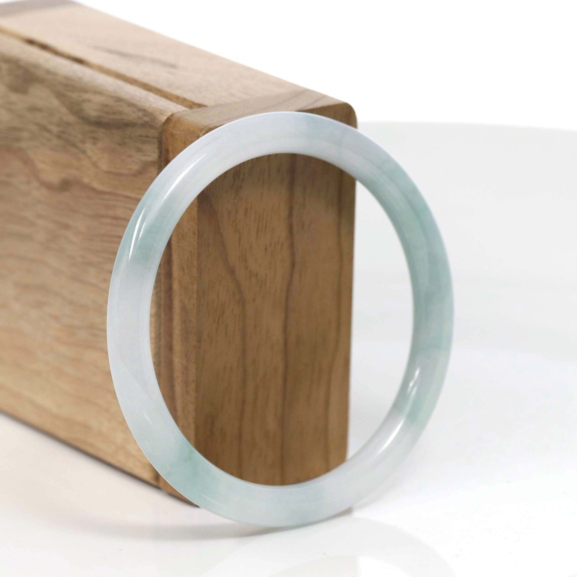 Baikalla Jewelry Jadeite Jade Bangle Bracelet Baikalla "Petite" Natural Burmese Blue-green Jadeite Jade Bangle Bracelet (53.9 mm) #T111
