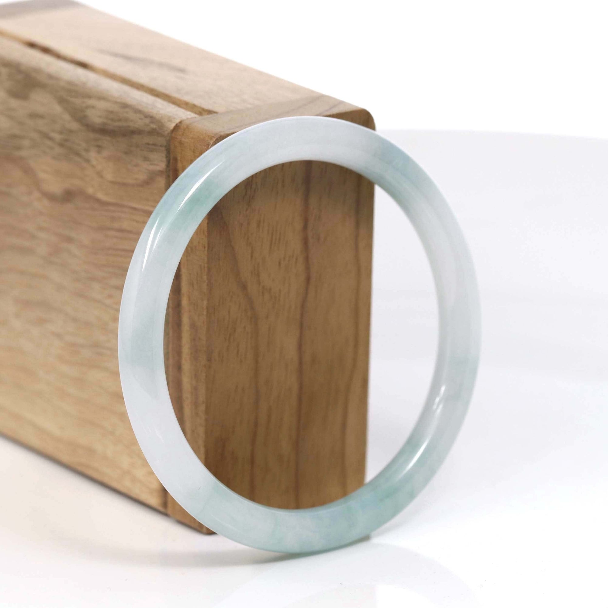 Baikalla Jewelry Jadeite Jade Bangle Bracelet Baikalla "Petite" Natural Burmese Blue-green Jadeite Jade Bangle Bracelet (53.9 mm) #T111