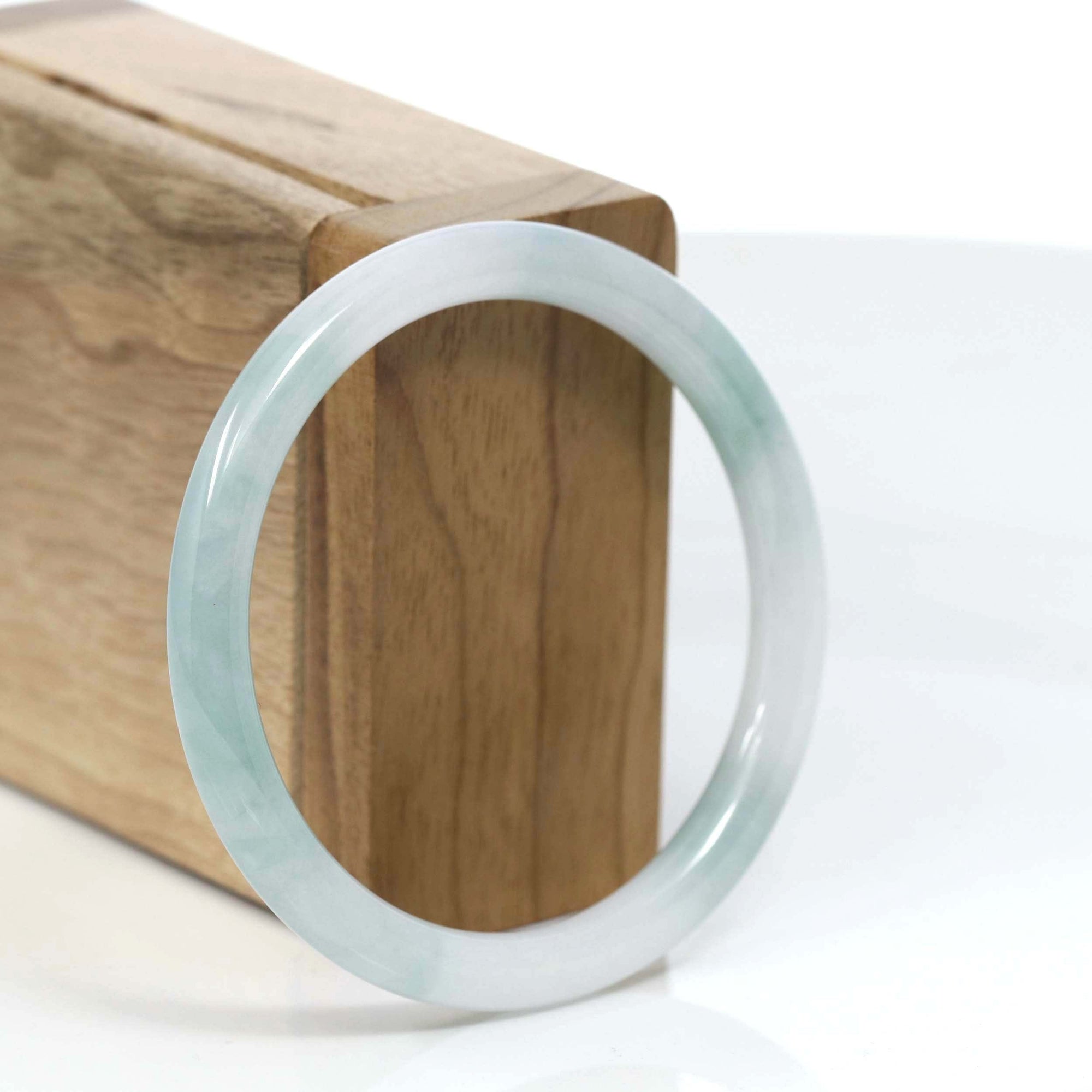 Baikalla Jewelry Jadeite Jade Bangle Bracelet Baikalla "Petite" Natural Burmese Blue-green Jadeite Jade Bangle Bracelet (53.9 mm) #T111