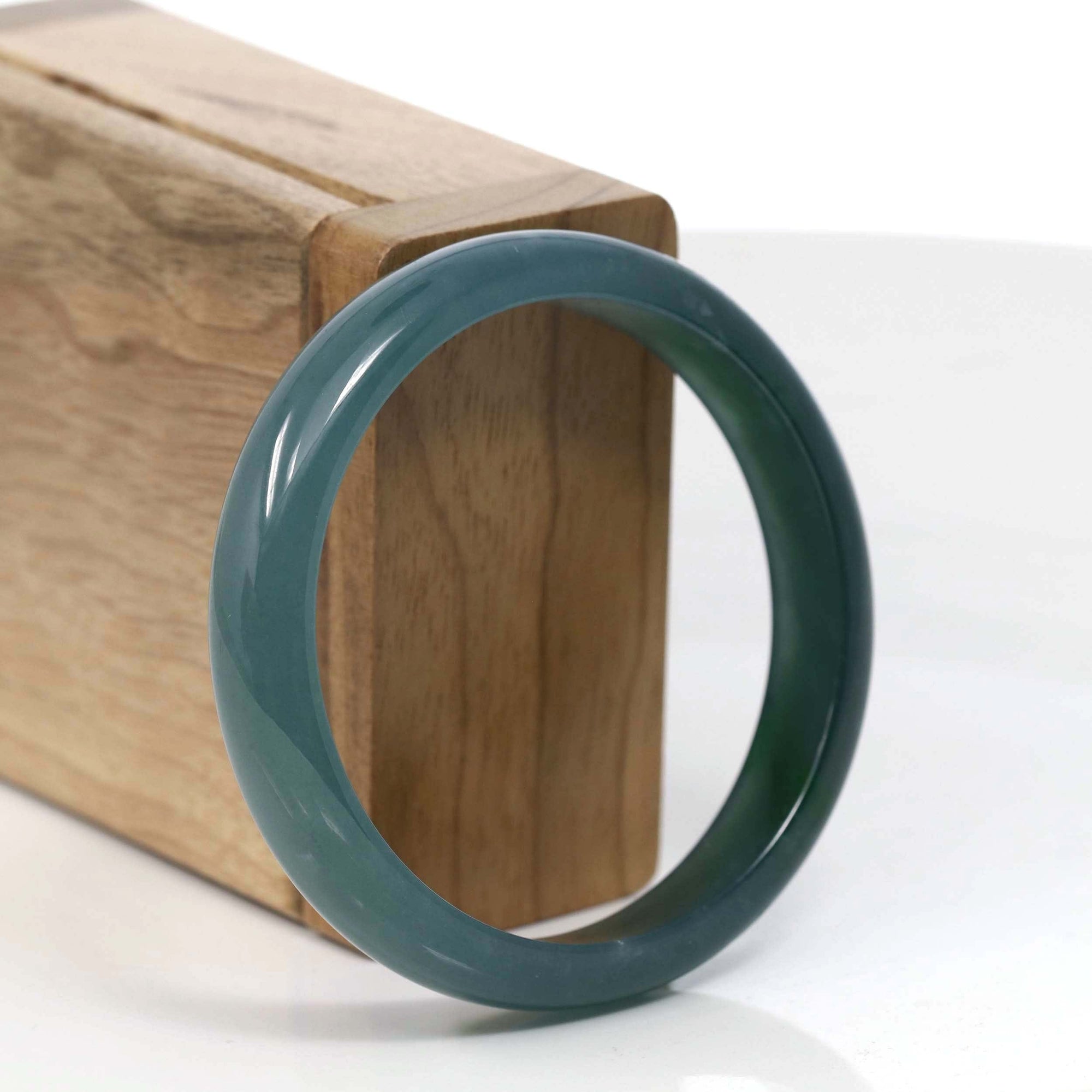 Baikalla Jewelry Jadeite Jade Bangle Bracelet Copy of High Natural Guatemalan Blue Jadeite Jade Bangle Bracelet (60.91 mm) #T066