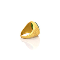 Baikalla Jewelry Jade Ring Copy of Baikalla™ "Classic Signet" Gold Plated Sterling Silver Real Green Jade Classic Men's Ring