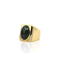 Baikalla Jewelry Jade Ring Copy of Copy of Baikalla™ "Classic Signet" Gold Plated Sterling Silver Real Green Jade Classic Men's Ring