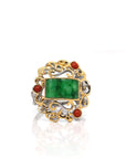 Baikalla Jewelry Jade Ring Copy of Copy of Copy of Baikalla™ "Classic Oval With Accents" Sterling Silver Jadeite Jade Unique Ring
