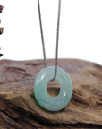 Baikalla Jewelry Jade Pendant Necklace Copy of Baikalla "Good Luck Button" Necklace Green Jadeite Jade Pendant For Men