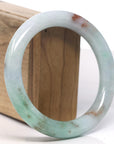 Baikalla Natural Green & SaJin "Gold Dust" Jadeite Jade Bangle Bracelet (60.7mm) 