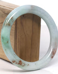 Baikalla Natural Green & SaJin "Gold Dust" Jadeite Jade Bangle Bracelet (60.7mm) 