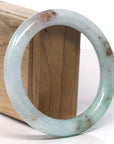 Baikalla Natural Green & SaJin "Gold Dust" Jadeite Jade Bangle Bracelet (60.7mm) 