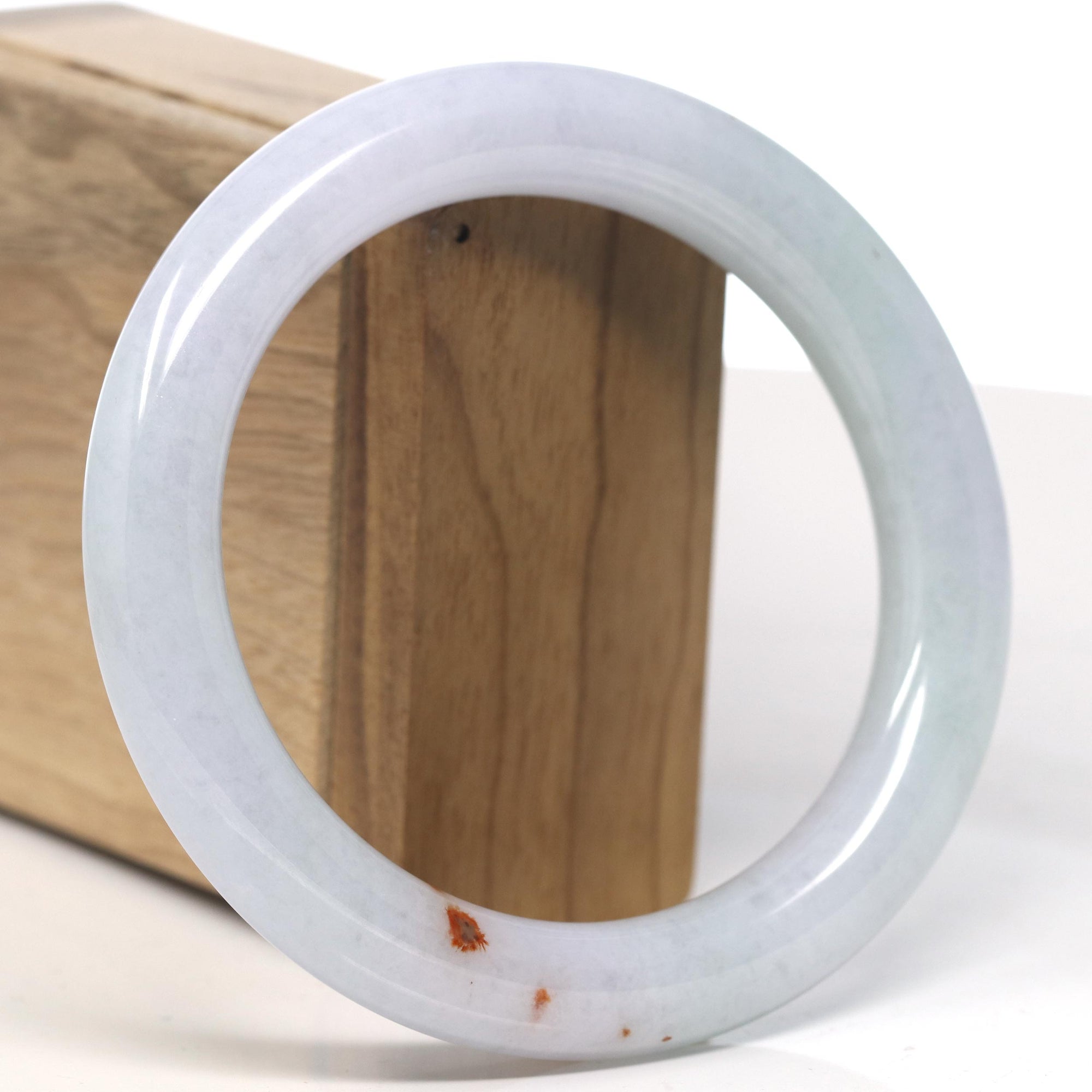 Baikalla Icy Lavender Green with SaJin &quot;Golden Dust&quot; Jadeite Jade Bangle Bracelet (61.8mm) 