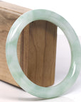 Baikalla Light Green Flower Jadeite Jade Bangle Bracelet (61mm) 