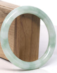 Baikalla Light Green Flower Jadeite Jade Bangle Bracelet (61mm) 