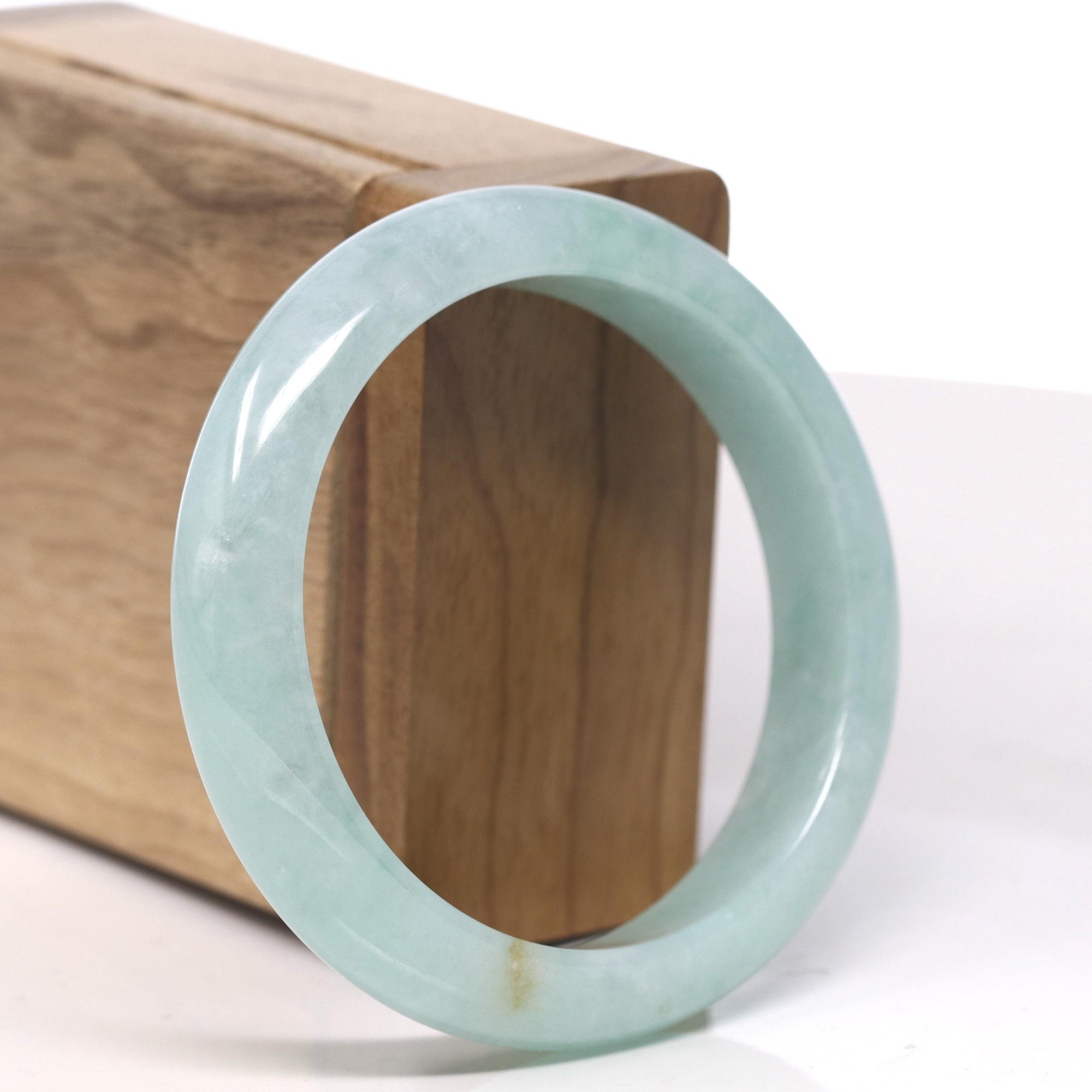 Baikalla Light Icy Green Jadeite Jade Bangle Bracelet (56.2mm) 