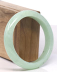 Baikalla Icy Light Apple-Green W/ Wuji Jadeite Jade Bangle Bracelet (58.6mm) 