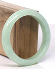 Baikalla Icy Light Apple-Green W/ Wuji Jadeite Jade Bangle Bracelet (58.6mm) 