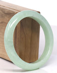 Baikalla Icy Light Apple-Green W/ Wuji Jadeite Jade Bangle Bracelet (58.6mm) 