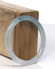 Baikalla Icy Blue-Green Jadeite Jade Petite Full Round Bangle Bracelet (53.3mm) 