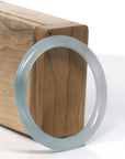 Baikalla Icy Blue-Green Jadeite Jade Petite Full Round Bangle Bracelet (53.3mm) 