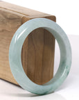 Baikalla Light Icy Rich Green Flower Jadeite Jade Bangle Bracelet (53.6mm) 