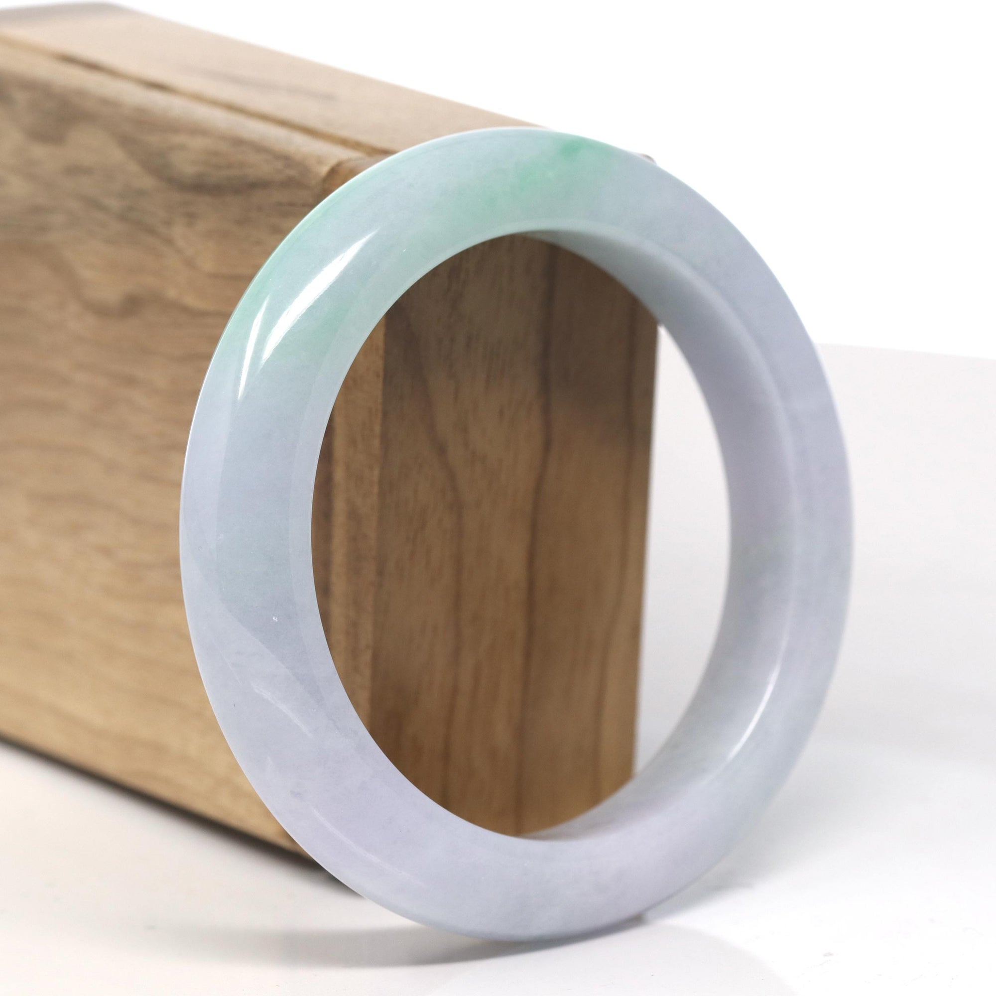 Baikalla Lavender with Vibrant Green Jadeite Jade Bangle Bracelet (55.7mm) 