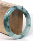 Baikalla Blue-Green Flower Jadeite Jade Bangle Bracelet (56.9mm) 