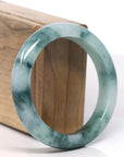 Baikalla Blue-Green Flower Jadeite Jade Bangle Bracelet (56.9mm) 