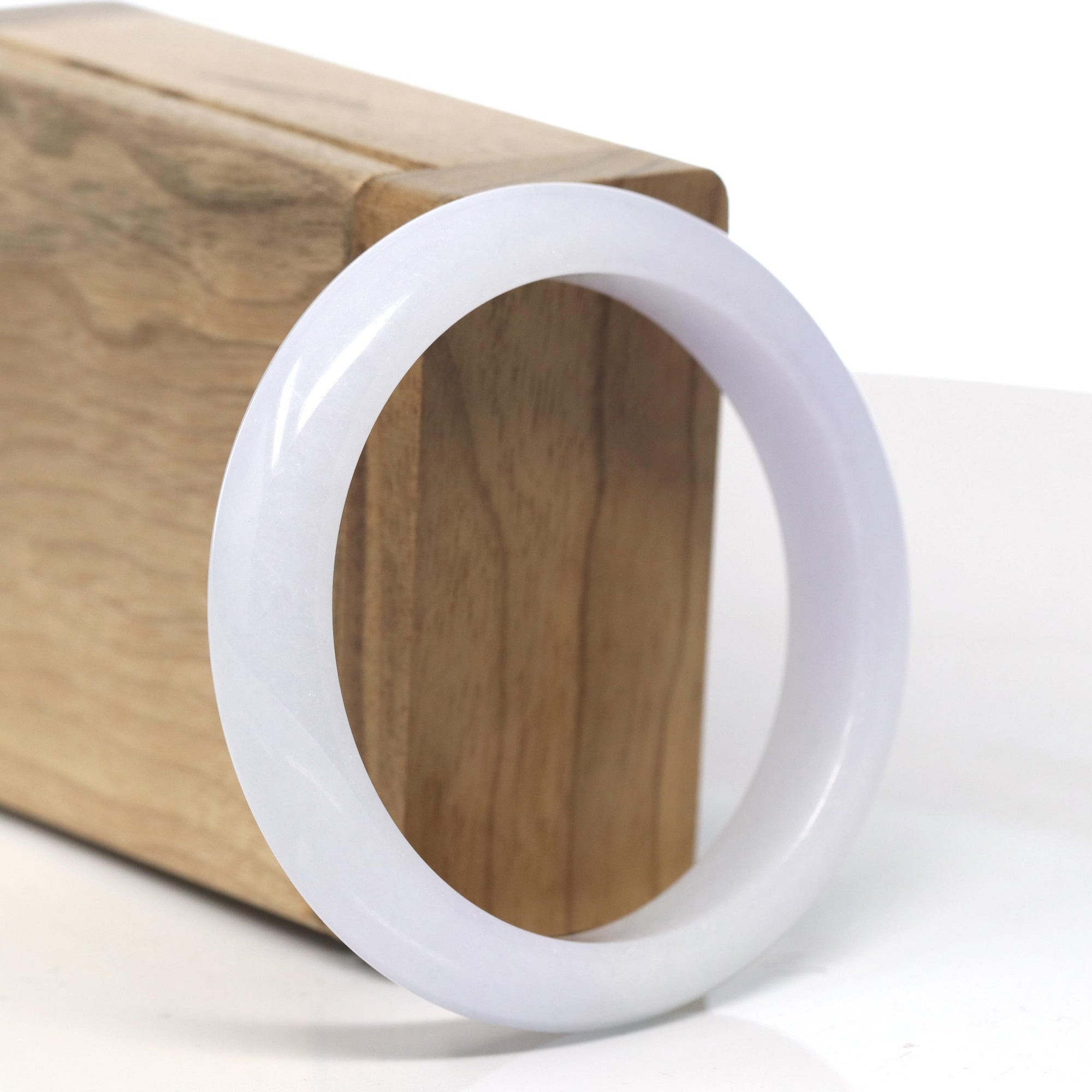 Baikalla Light Lavender Jadeite Jade Bangle Bracelet (55.6mm) 