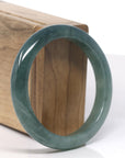 Baikalla Icy Deep Green Jadeite Jade Bangle Bracelet (56.7mm) 
