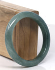 Baikalla Icy Deep Green Jadeite Jade Bangle Bracelet (56.7mm) 
