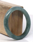Baikalla Icy Deep Green Jadeite Jade Bangle Bracelet (56.7mm) 