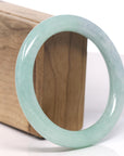 Baikalla Natural Burmese Green Jadeite Jade Bangle Bracelet (59mm) 