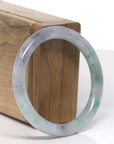 Baikalla Light Icy Green with WuJi Specks Jadeite Jade Bangle Bracelet (53.5mm) 