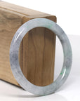 Baikalla Light Icy Green with WuJi Specks Jadeite Jade Bangle Bracelet (53.5mm) 