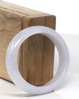 Baikalla Grey-ish Lavender Jadeite Jade Oval Bangle Bracelet (56.6mm) 